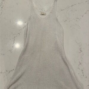 GOODNIGHT MACAROON WHITE CROCHET LONG TANK